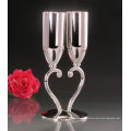 A Pair Of Sliver Goblet Wine Glass, Heart Shape